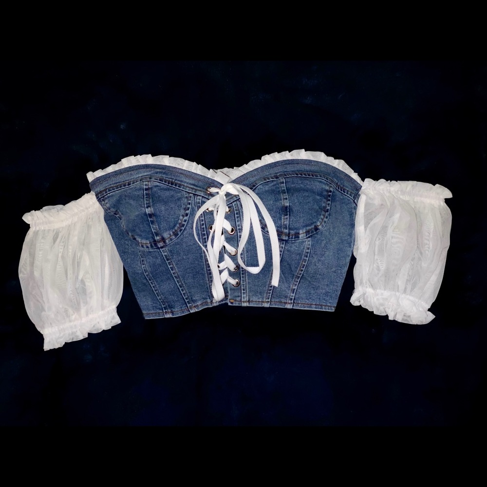 Denim corset